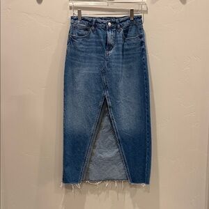 American Eagle Outfitters Blue Denim Midi Skirt